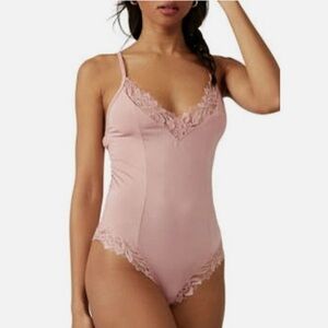 Free People Bare It All Elegant  Lace Bodysuit Size S